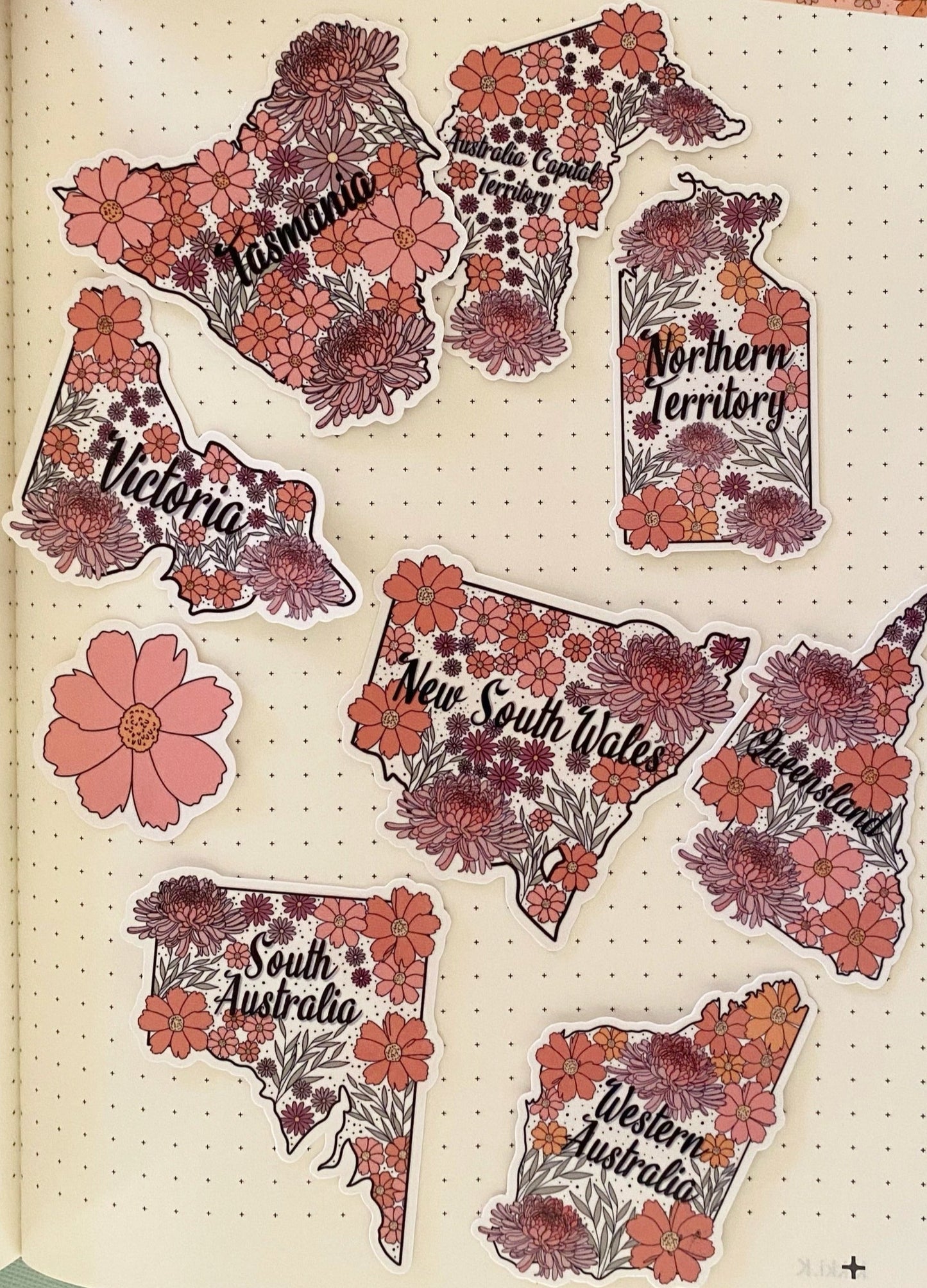 Australia States & Territories Sticker - mini pack