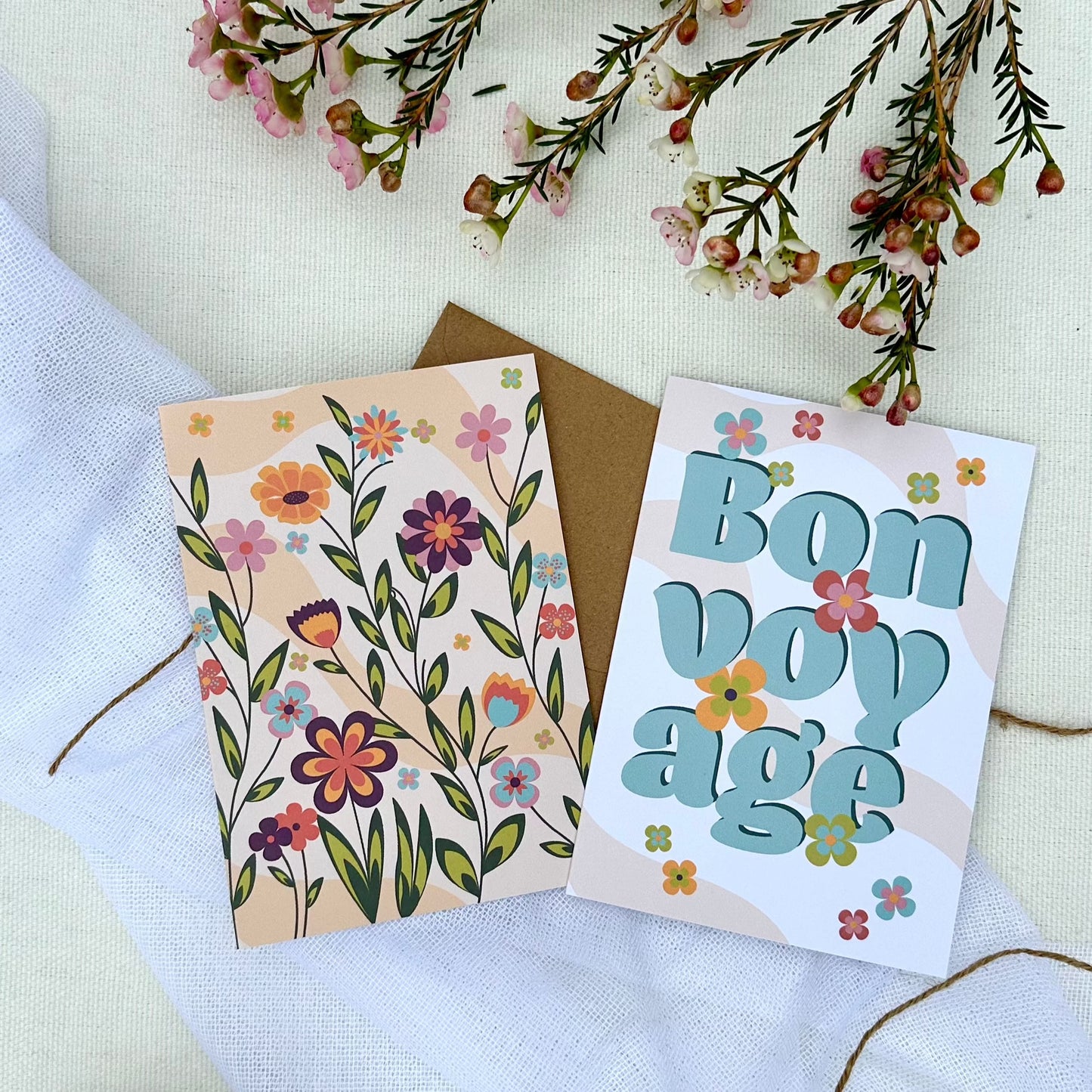 Wanderer's Floral & Bon Voyage | Greeting Card Set