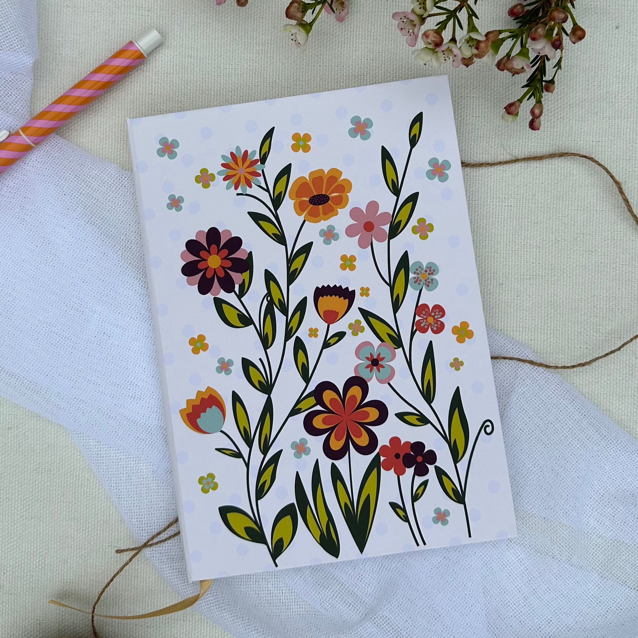 Wanderer's Floral Hand-Stitched Journal | Handmade Notebook Australia