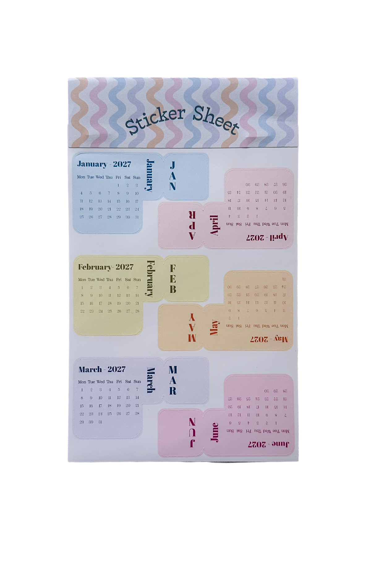 2027 Calendar | Sticker Sheet