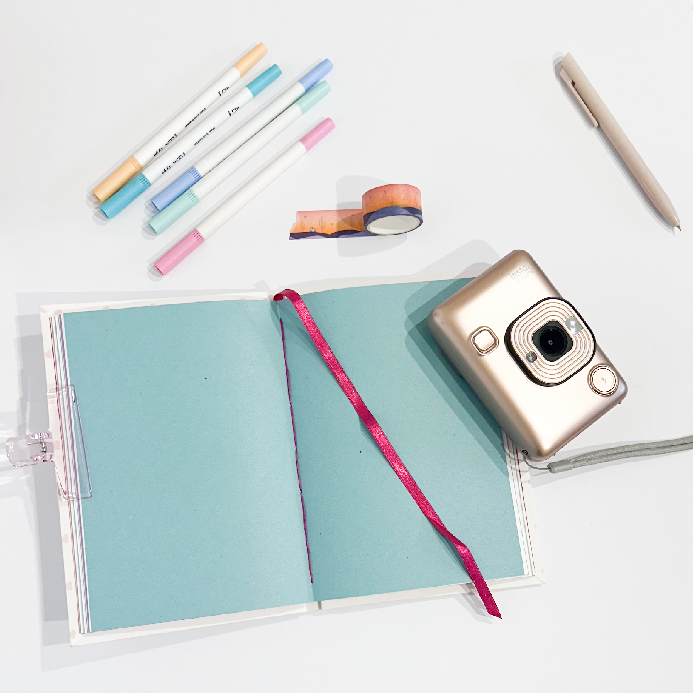 Mini-Pink Hearts Hand-Stitched Journal | Handmade Notebook Australia