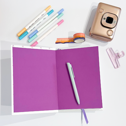 Mini-Purple Hearts Hand-Stitched Journal | Handmade Notebook Australia