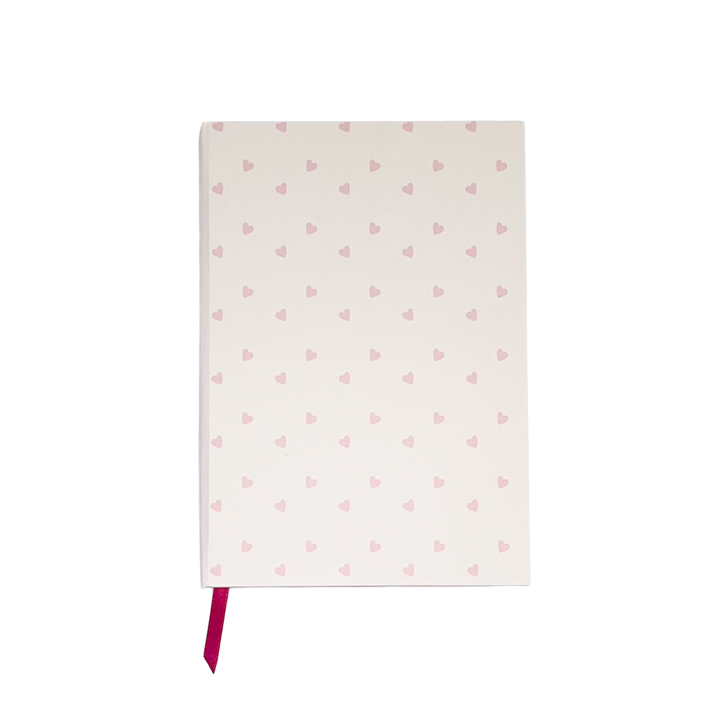 Mini-Pink Hearts Hand-Stitched Journal | Handmade Notebook Australia