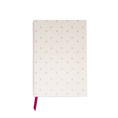 Mini-Pink Hearts Hand-Stitched Journal | Handmade Notebook Australia