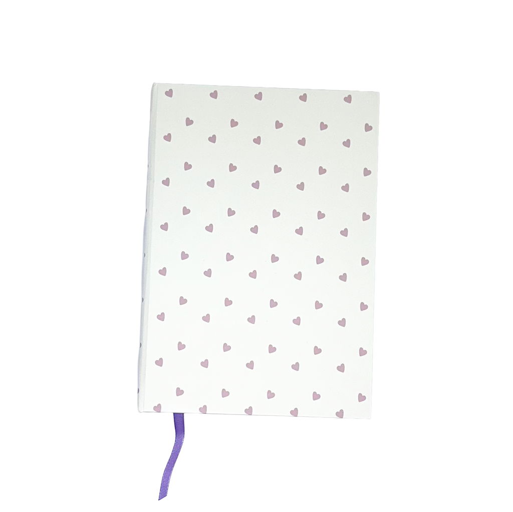 Mini-Purple Hearts Hand-Stitched Journal | Handmade Notebook Australia
