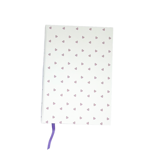 Mini-Purple Hearts Hand-Stitched Journal | Handmade Notebook Australia
